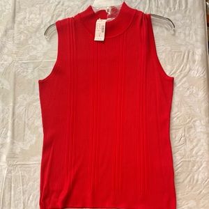 Mock turtleneck, sleeveless tank